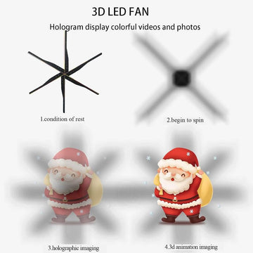 3D Holographic Advertising WiFi Fan Projector, 1532 Lamp Beads 6 Leaves & 115cm Hi-Resolution Hologram Air Imaging Rotating Suspension, Ideal for Advertising Displayer Business/Shop/Party/Events/Malls & Exhibitions,(iOS Supported)- Imported from UK
